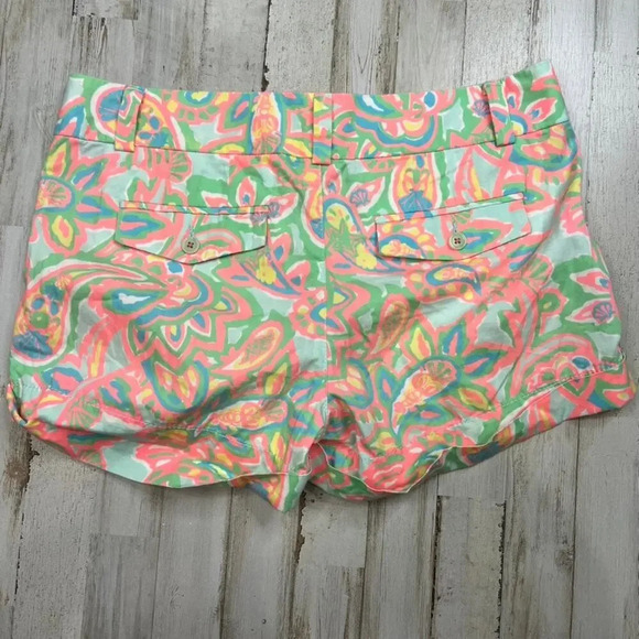 Lilly Pulitzer Barclay Shorts Women’s Size 6 Sandbar‎ Blue Make a Splash Pattern - Picture 4 of 4